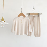 Load image into Gallery viewer, 2 Pieces Set Baby Kid Girls Boys Solid Color Tops And Pants Wholesale 23101911
