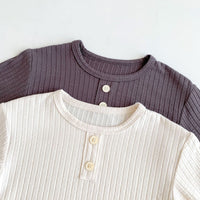 Load image into Gallery viewer, 2 Pieces Set Baby Kid Girls Boys Solid Color Tops And Pants Wholesale 23101911
