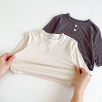 Load image into Gallery viewer, 2 Pieces Set Baby Kid Girls Boys Solid Color Tops And Pants Wholesale 23101911
