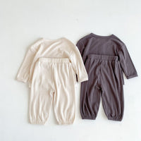 Load image into Gallery viewer, 2 Pieces Set Baby Kid Girls Boys Solid Color Tops And Pants Wholesale 23101911
