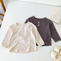 Load image into Gallery viewer, 2 Pieces Set Baby Kid Girls Boys Solid Color Tops And Pants Wholesale 23101911
