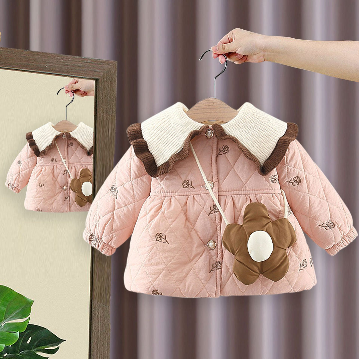 Baby Kid Girls Flower Print Jackets Outwears Wholesale 231019117
