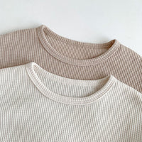 Load image into Gallery viewer, 2 Pieces Set Baby Kid Girls Boys Solid Color Cartoon Tops And Pants Wholesale 23101912
