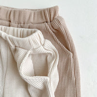 Load image into Gallery viewer, 2 Pieces Set Baby Kid Girls Boys Solid Color Cartoon Tops And Pants Wholesale 23101912
