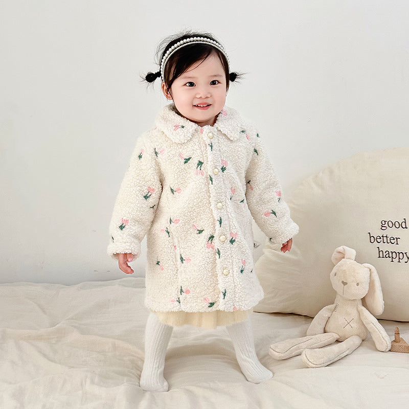 Baby Kid Girls Flower Embroidered Jackets Outwears Wholesale 231019126