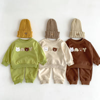 Load image into Gallery viewer, 2 Pieces Set Baby Kid Girls Boys Cartoon Hoodies Sweatshirts And Solid Color Pants Wholesale 23101913
