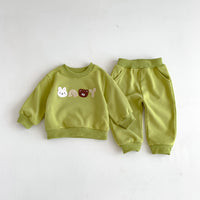 Load image into Gallery viewer, 2 Pieces Set Baby Kid Girls Boys Cartoon Hoodies Sweatshirts And Solid Color Pants Wholesale 23101913
