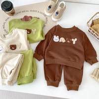 Load image into Gallery viewer, 2 Pieces Set Baby Kid Girls Boys Cartoon Hoodies Sweatshirts And Solid Color Pants Wholesale 23101913
