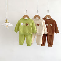 Load image into Gallery viewer, 2 Pieces Set Baby Kid Girls Boys Cartoon Hoodies Sweatshirts And Solid Color Pants Wholesale 23101913
