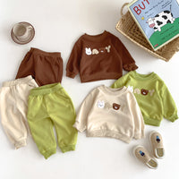 Load image into Gallery viewer, 2 Pieces Set Baby Kid Girls Boys Cartoon Hoodies Sweatshirts And Solid Color Pants Wholesale 23101913

