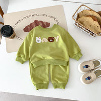 Load image into Gallery viewer, 2 Pieces Set Baby Kid Girls Boys Cartoon Hoodies Sweatshirts And Solid Color Pants Wholesale 23101913
