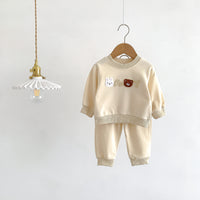 Load image into Gallery viewer, 2 Pieces Set Baby Kid Girls Boys Cartoon Hoodies Sweatshirts And Solid Color Pants Wholesale 23101913
