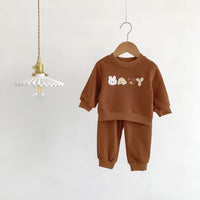 Load image into Gallery viewer, 2 Pieces Set Baby Kid Girls Boys Cartoon Hoodies Sweatshirts And Solid Color Pants Wholesale 23101913
