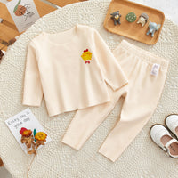 Load image into Gallery viewer, Baby Kid Girls Solid Color Letters Cartoon Sleepwears Wholesale 231019142
