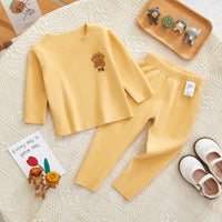 Load image into Gallery viewer, Baby Kid Girls Solid Color Letters Cartoon Sleepwears Wholesale 231019142
