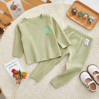 Load image into Gallery viewer, Baby Kid Girls Solid Color Letters Cartoon Sleepwears Wholesale 231019142
