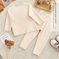 Load image into Gallery viewer, Baby Kid Girls Solid Color Letters Cartoon Sleepwears Wholesale 231019142
