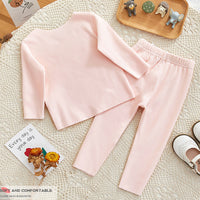 Load image into Gallery viewer, Baby Kid Girls Solid Color Letters Cartoon Sleepwears Wholesale 231019142
