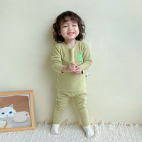 Load image into Gallery viewer, Baby Kid Girls Solid Color Letters Cartoon Sleepwears Wholesale 231019142
