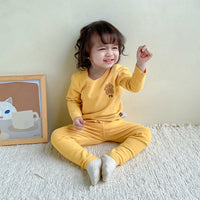 Load image into Gallery viewer, Baby Kid Girls Solid Color Letters Cartoon Sleepwears Wholesale 231019142
