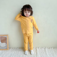 Load image into Gallery viewer, Baby Kid Girls Solid Color Letters Cartoon Sleepwears Wholesale 231019142
