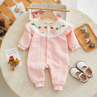 Load image into Gallery viewer, Baby Girls Flower Embroidered Jumpsuits Wholesale 231019144
