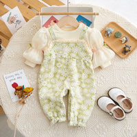 Load image into Gallery viewer, Baby Girls Flower Print Jumpsuits Wholesale 231019146
