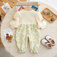 Load image into Gallery viewer, Baby Girls Flower Print Jumpsuits Wholesale 231019146
