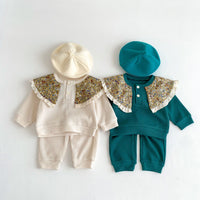 Load image into Gallery viewer, 2 Pieces Set Baby Kid Girls Flower Tops And Solid Color Pants Wholesale 23101916
