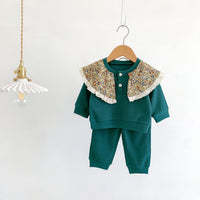 Load image into Gallery viewer, 2 Pieces Set Baby Kid Girls Flower Tops And Solid Color Pants Wholesale 23101916
