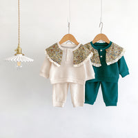 Load image into Gallery viewer, 2 Pieces Set Baby Kid Girls Flower Tops And Solid Color Pants Wholesale 23101916
