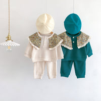 Load image into Gallery viewer, 2 Pieces Set Baby Kid Girls Flower Tops And Solid Color Pants Wholesale 23101916
