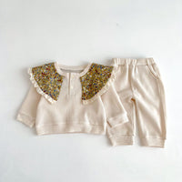 Load image into Gallery viewer, 2 Pieces Set Baby Kid Girls Flower Tops And Solid Color Pants Wholesale 23101916
