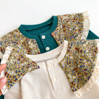 Load image into Gallery viewer, 2 Pieces Set Baby Kid Girls Flower Tops And Solid Color Pants Wholesale 23101916
