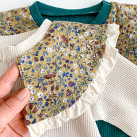 Load image into Gallery viewer, 2 Pieces Set Baby Kid Girls Flower Tops And Solid Color Pants Wholesale 23101916
