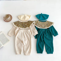 Load image into Gallery viewer, 2 Pieces Set Baby Kid Girls Flower Tops And Solid Color Pants Wholesale 23101916

