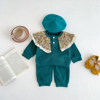 Load image into Gallery viewer, 2 Pieces Set Baby Kid Girls Flower Tops And Solid Color Pants Wholesale 23101916
