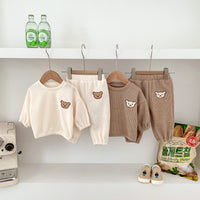 Load image into Gallery viewer, 2 Pieces Set Baby Kid Girls Boys Solid Color Cartoon Tops And Pants Wholesale 23101918
