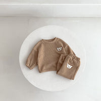 Load image into Gallery viewer, 2 Pieces Set Baby Kid Girls Boys Solid Color Cartoon Tops And Pants Wholesale 23101918
