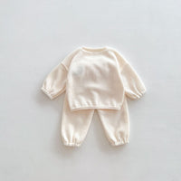 Load image into Gallery viewer, 2 Pieces Set Baby Kid Girls Boys Solid Color Cartoon Tops And Pants Wholesale 23101918
