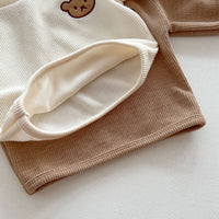 Load image into Gallery viewer, 2 Pieces Set Baby Kid Girls Boys Solid Color Cartoon Tops And Pants Wholesale 23101918
