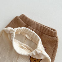 Load image into Gallery viewer, 2 Pieces Set Baby Kid Girls Boys Solid Color Cartoon Tops And Pants Wholesale 23101918
