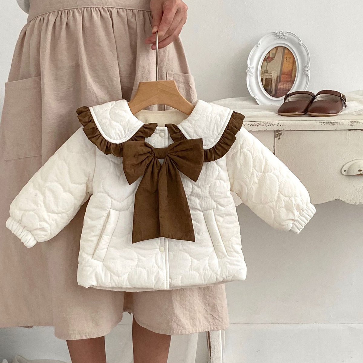 Baby Kid Girls Solid Color Bow Jackets Outwears Wholesale 231019181