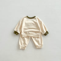 Load image into Gallery viewer, 2 Pieces Set Baby Kid Girls Boys Color-blocking Cartoon Tops And Solid Color Pants Wholesale 23101919
