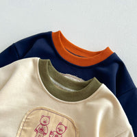 Load image into Gallery viewer, 2 Pieces Set Baby Kid Girls Boys Color-blocking Cartoon Tops And Solid Color Pants Wholesale 23101919
