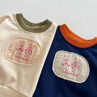 Load image into Gallery viewer, 2 Pieces Set Baby Kid Girls Boys Color-blocking Cartoon Tops And Solid Color Pants Wholesale 23101919
