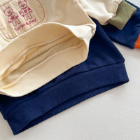 Load image into Gallery viewer, 2 Pieces Set Baby Kid Girls Boys Color-blocking Cartoon Tops And Solid Color Pants Wholesale 23101919
