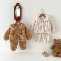 Load image into Gallery viewer, Baby Kid Girls Boys Solid Color Cartoon Tops Pants Sleepwears Wholesale 231019195
