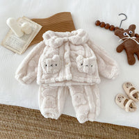 Load image into Gallery viewer, Baby Kid Girls Boys Solid Color Cartoon Tops Pants Sleepwears Wholesale 231019195
