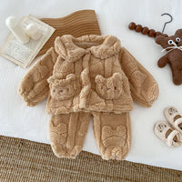 Load image into Gallery viewer, Baby Kid Girls Boys Solid Color Cartoon Tops Pants Sleepwears Wholesale 231019195
